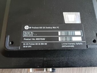HP ProDesk 600 G6 Mini HTPC - záruka 03/ 2027+DVDRW mechani - 8