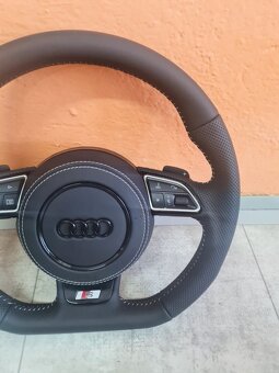 AUDI MULTIFUNKCNY VOLANT S AIRBAGOM A PADLAMI, biela niť - 8