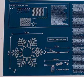 LED vločka, 80x80cm, 396 LED studená/teplá biela - 8