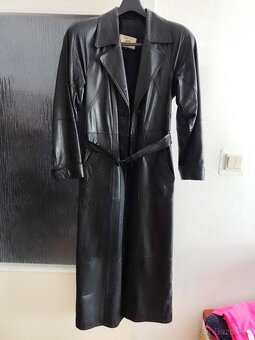 Luxusný kožený kabát v. 42/44 /+ 4 oblečenia zadarmo: modré - 8