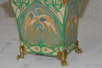 Secesní váza - porcelán + bronz - 8