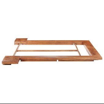 Moderná japonská posteľ, akáciové drevo, NOVÁ - 8