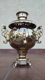 Ruský samovar v zlatej farbe - 8