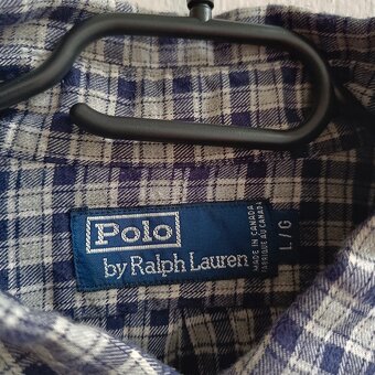 Polo Ralph Lauren sivá flanelová košeľa s dlhým rukávom L - 8