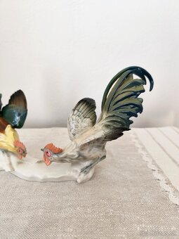 Ens Volkstedt vtáčiky kohúti porcelánová soška 30 cm - 8