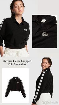 Victoria’s Secret PINK čierna crop mikina - 8