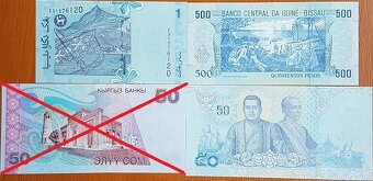 Bankovky 1,5€ - 5€ - 8