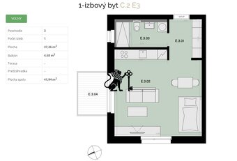 Na predaj 1-izbový byt s balkónom - E3 - 8