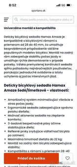 Sedačka na bicykel Hamax Amaze grey/lime - 8