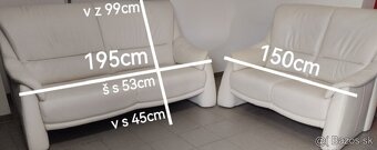 Kožená sedacia súprava 3+2 - TOP STAV, ako NOVÁ - 8