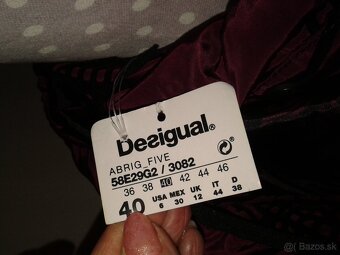 nová bordovo čierna prešívaná bunda Desigual veľ. 40 - 8