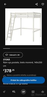 Ikea Posteľ vysoká rám drevo Masív Borovica - 8