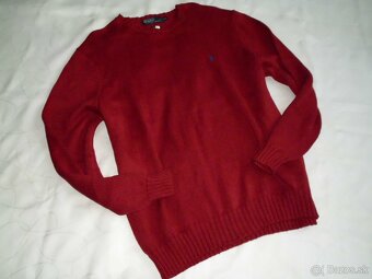 Ralph Lauren pánsky sveter tmavo červený 2XL - 8