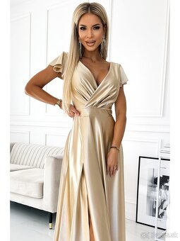 dámske spoločenské zlaté šaty veľ.42 -XXL - 8