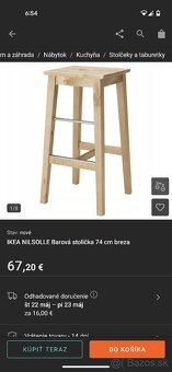 Barový stôl a dve stoličky ikea Nilsolle - 8