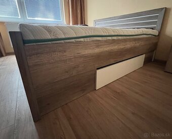 Krásna manželská posteľ DREANO - dub canyon/biela, - 8