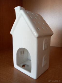 Keramický domček na čajovú sviečku 16x9x8 cm - 8