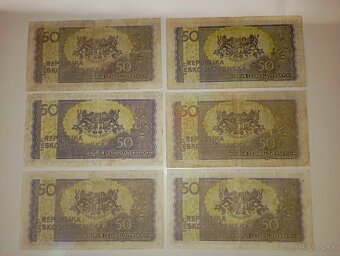 BANKOVKY 50 KČS 1945, LONDÝNSKÁ EMISE, VŠE NEPERFOROVANÉ - 8