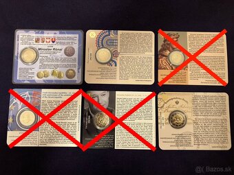 Mincové kartičky - coincards - Slovensko - takmer komplet - 8