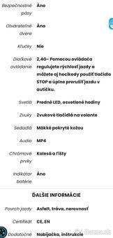 ELEKTRICKÉ AUTÍČKO MERCEDES X-CLASS - LCD - NELAKOVANÉ - ČIE - 8