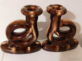 Keramické retro masívne svietniky - 8