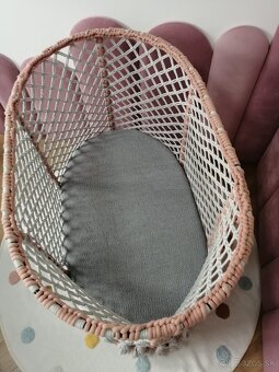 Predám ručne robenú makramé detskú postieľku. - 8