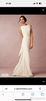 Svadobné šaty so závojom a korunou – farba ivory, elegantné - 8