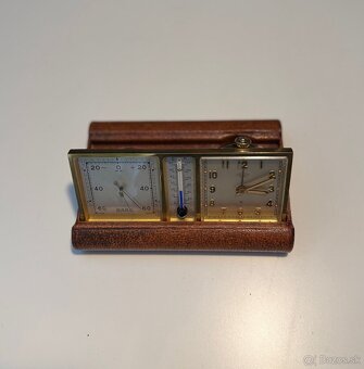 Vzácné Vintage ANGELUS Barometer-Alarm Clock s Teplomerom - 8