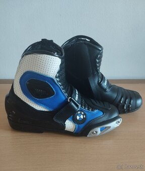 Moto Kožené Nízke Topanky BMW Blue Osobne Aj Poštou - 8