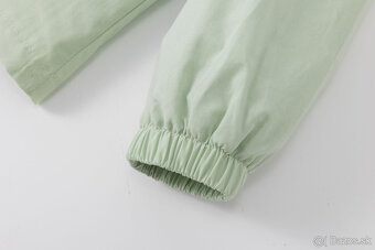 Dievčenská bunda – zelená s kvetinovým motívom - nová - 8