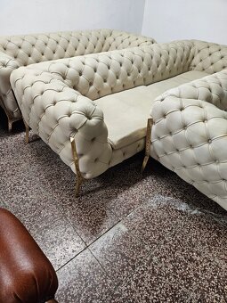 CHESTERFIELD ŠTÝL-CALIA ITALY,KOŽENÁ SEDAČKA 3+2+1,NEROZŤ. - 8