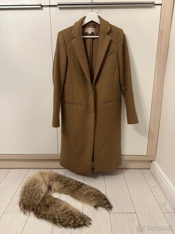 Michael Kors kabát s vlnou a pravou kožušinou - 8