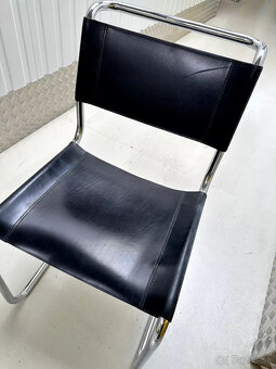 7 x Thonet S33 konzolová stolička Bauhaus klasická, kožená, - 8