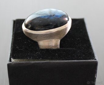 Masívny strieborný prsteň 925 s labradoritom - 8