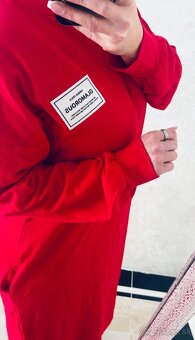 Mega bavlnene maxi šaty red - 8