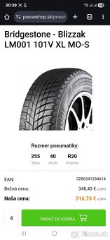 Zimné pneumatiky Bridgestone 255/40 R20 pár - 8