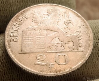 Strieborné 20 franky Belgicka. - 8