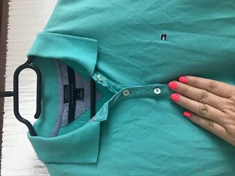 TOMMY HILFIGER originál azurove damske polotricko S/M - 8