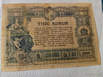 Veľmi vzácna 1000 Korún 1919 - 8