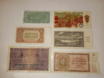 BANKOVKY 10 KČS, 6 RŮZNÝCH EMISÍ, VŠE NEPERFOROVANÉ - 8