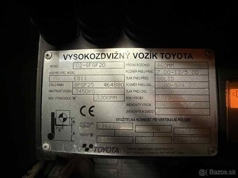 Vysokozdvižný vozík Toyota LPG VZV 02-8FGF20 - 8