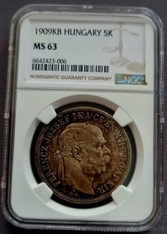 5 koruna 1909KB  / MS63 - 8