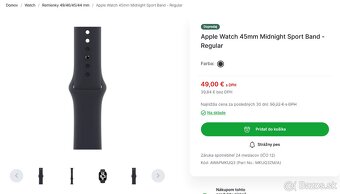 Apple Watch midnight sport band remienok 45mm - 8