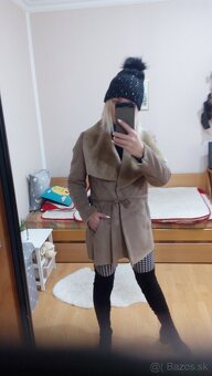 Dámsky kabát jelenicový hnedý S-M - 8