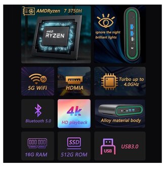 PC KUU Mingar 3, AMD Ryze 7 3750H Radeon novy - 8