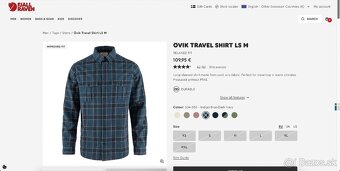 Nová outdoorová košile Fjallraven Ovik Travel Shirt LS - 8