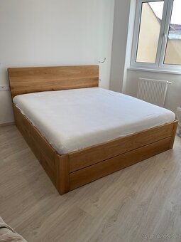 Dubová posteľ - úložný priestor, výklopné rošty - 8