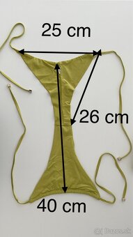 Calzedonia zelené satén bikini bandeau brazil Kendall XS - 8