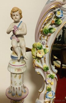 Staré porcelánové stolní zrcadlo Německo - 8