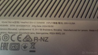 Predám Notebook LENOVO ideaPad Slim 3 15AMN8 - 8